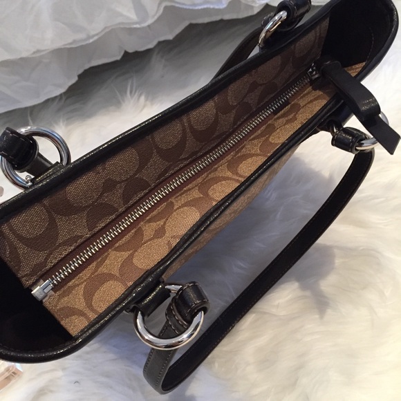 COACH Signature Outline Zip Top Shoulder Bag - Picture 5 of 5