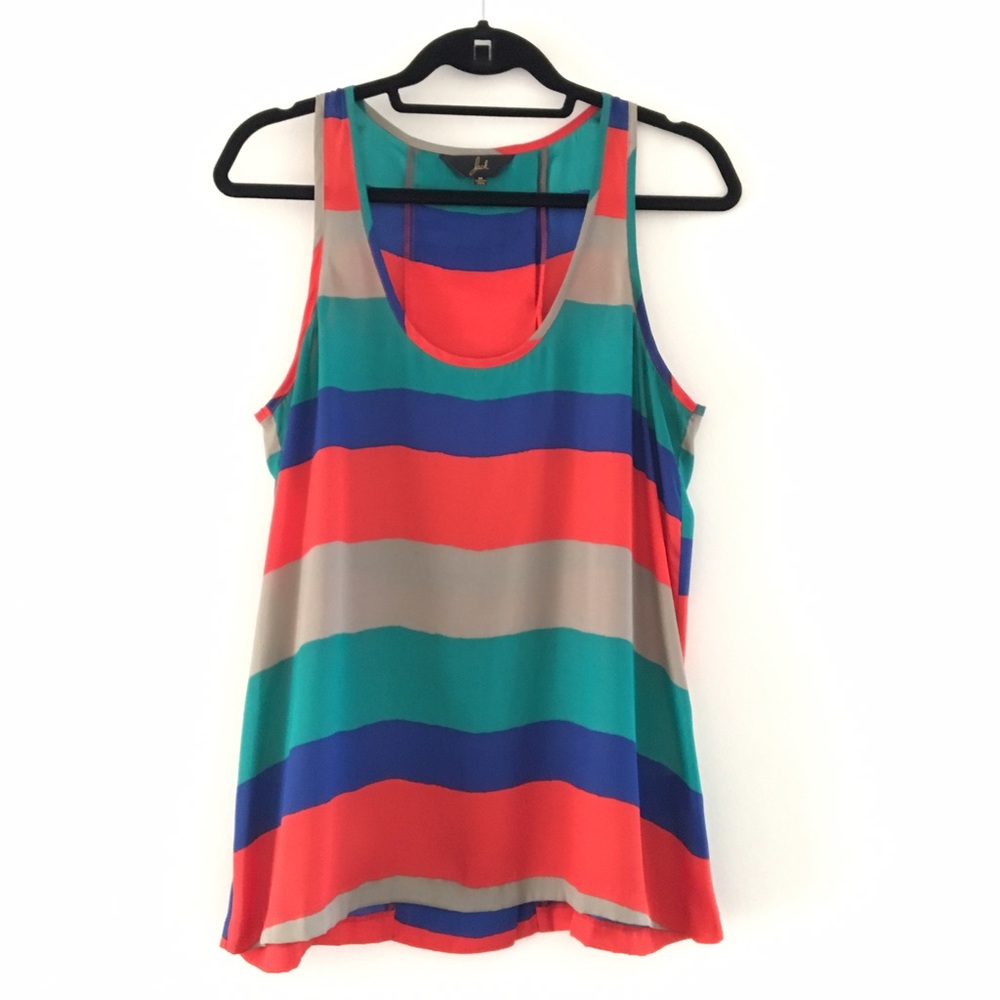 Multi colored striped Sleeveless Blouse