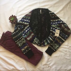 NWT Free People Fair Isle Cropped Sweater