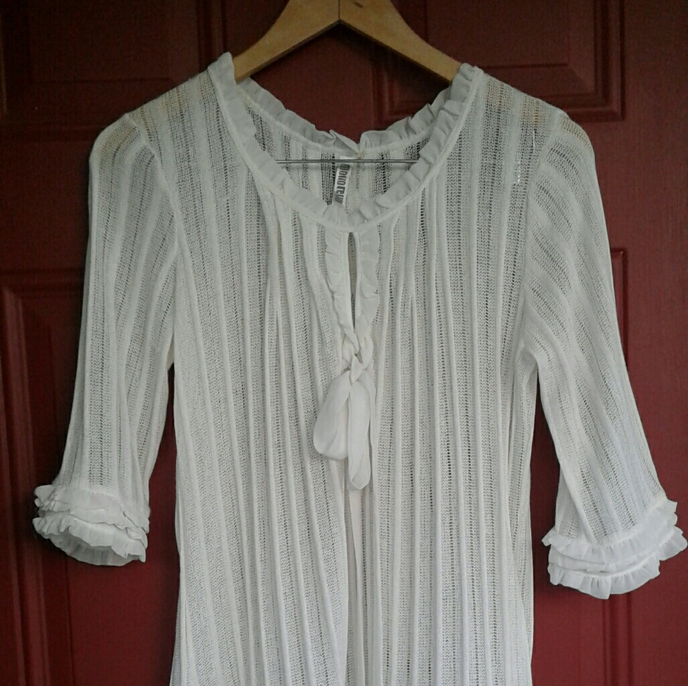 Monorello Pleated Ruffle Knit Baby Doll Dress