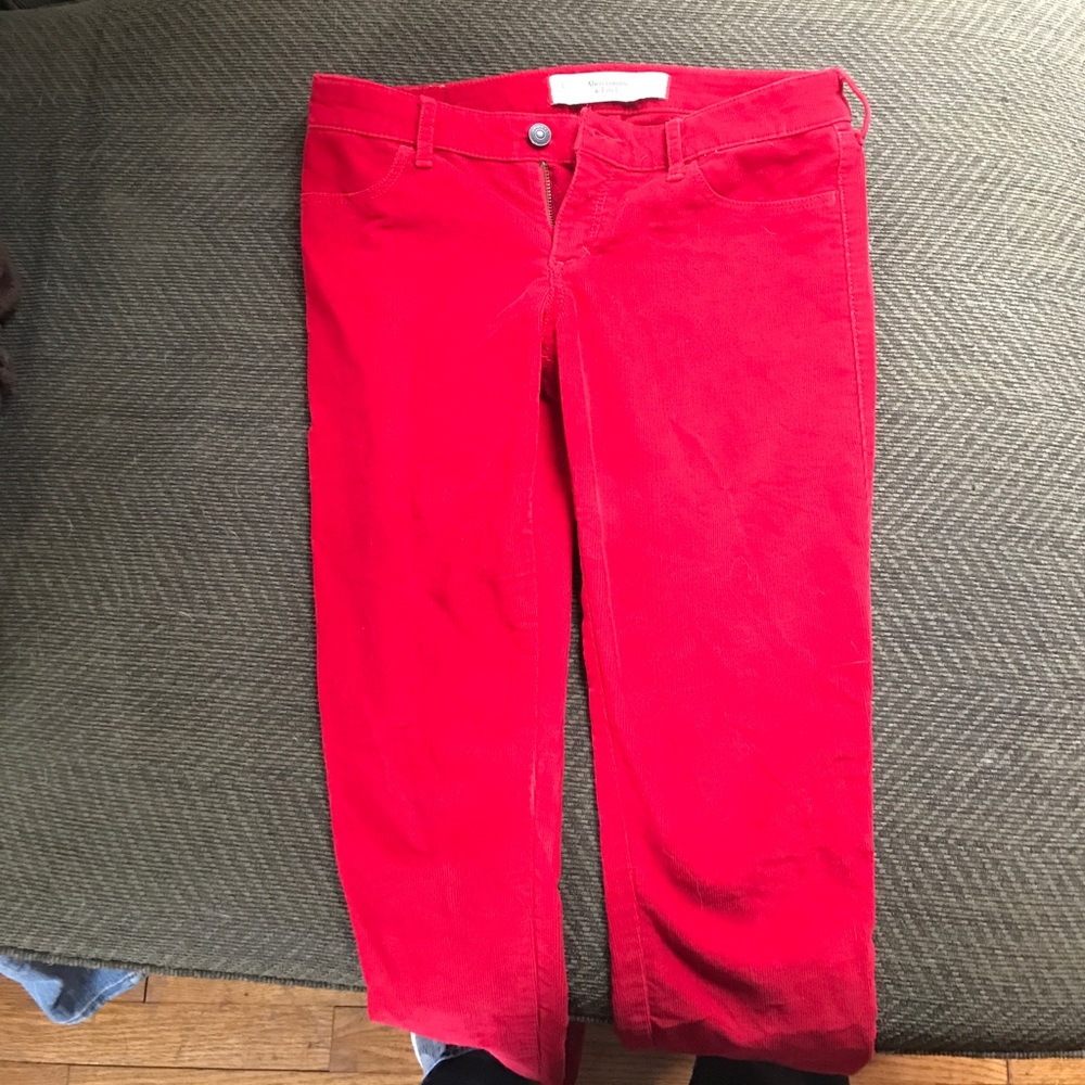 Red Corduroy skinny jeans