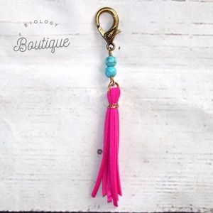 Judith Tassel Pink Keychain