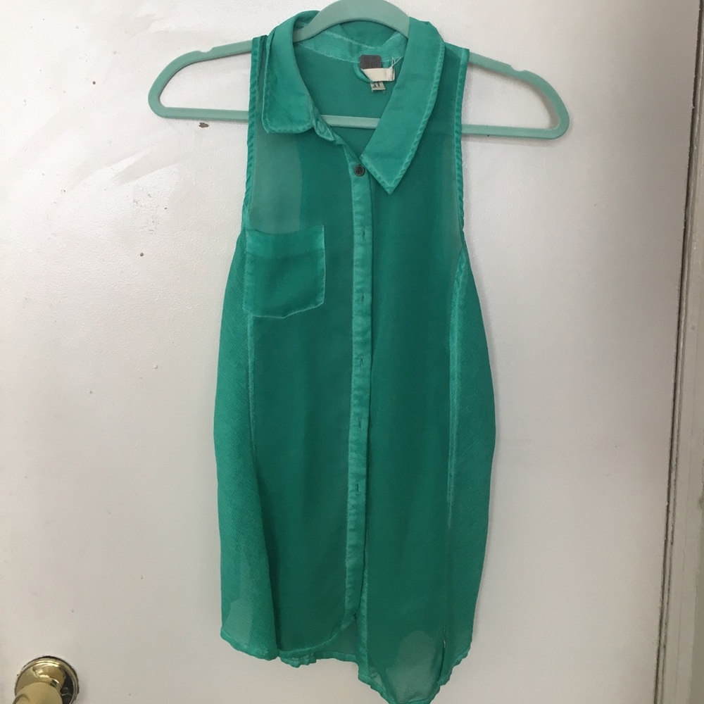 Free people collared tank top.