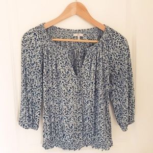 Joie blue floral top xs