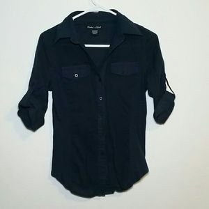 Navy blue button down