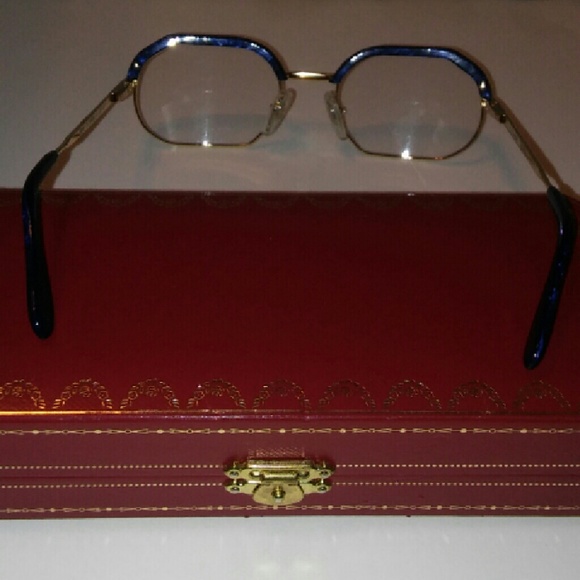 Mens 18K & BLUE BUFFALO HORN vintage eyeglasses!! - Picture 4 of 4