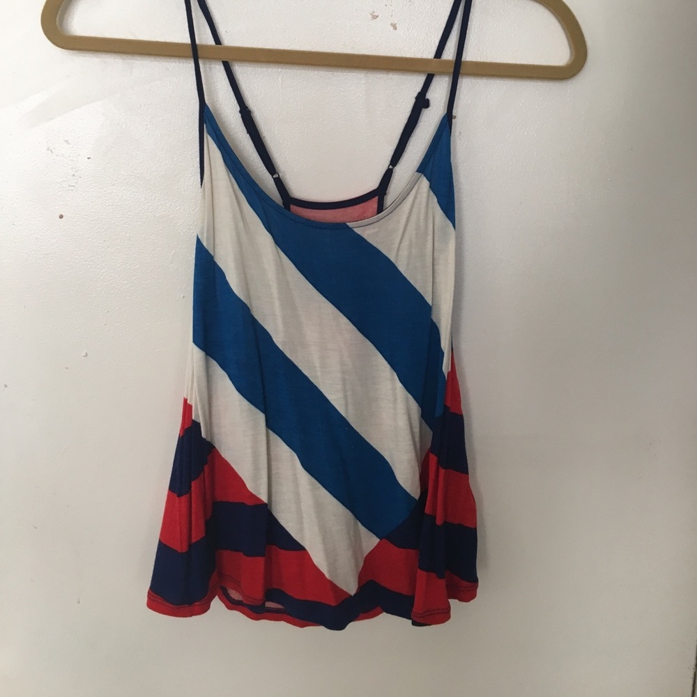 Red, white and blue tank.