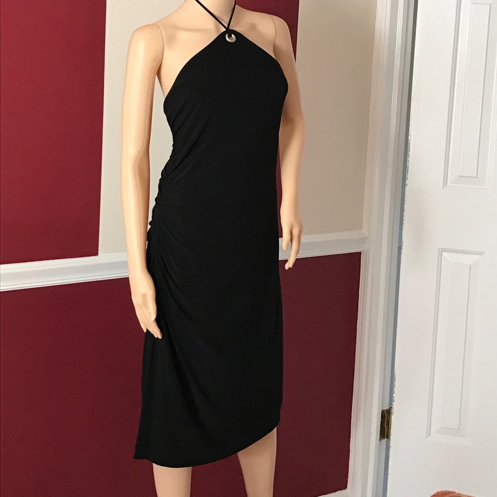 Sexy black halter dress. Laundry by Shelli Segal.