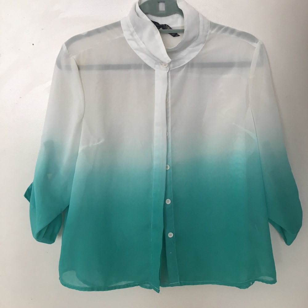 Sheer ombré button down.