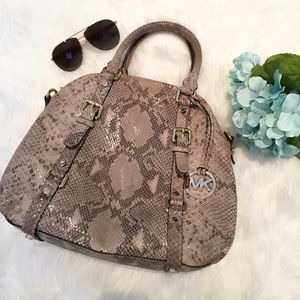 Michael Kors Angora Python Medium Bedford Satchel