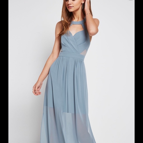 surplice dress chiffon wedding - Picture 3 of 5