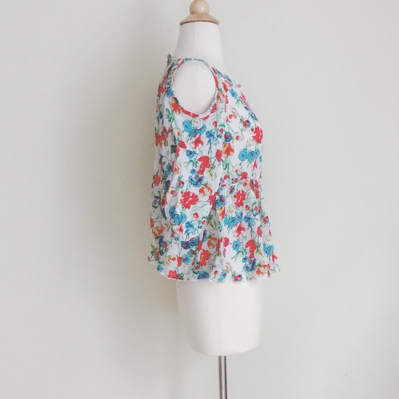 LOWEST ❗️Floral rayon off-shoulder top ivory - Picture 4 of 7