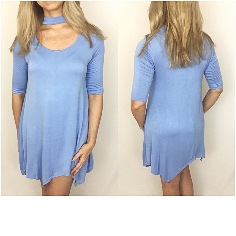 🔴PRICEDROP🔴Blue Chic Choker Tunic Top M - Picture 4 of 5