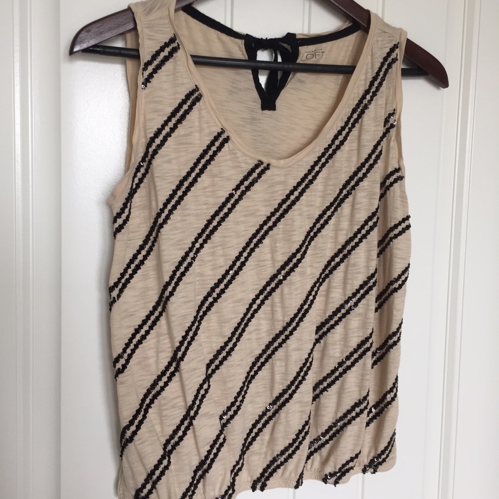LOFT sequin striped tank
