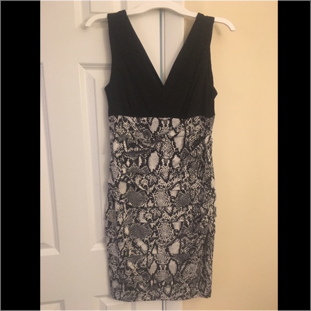 Intermission - Size 8 black and snake skin dress