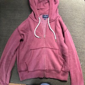 Burgundy zip up jacket