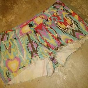 Tinseltown Denim Couture brand tribal shorts