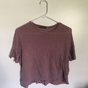 Red, White and Black Striped Tee