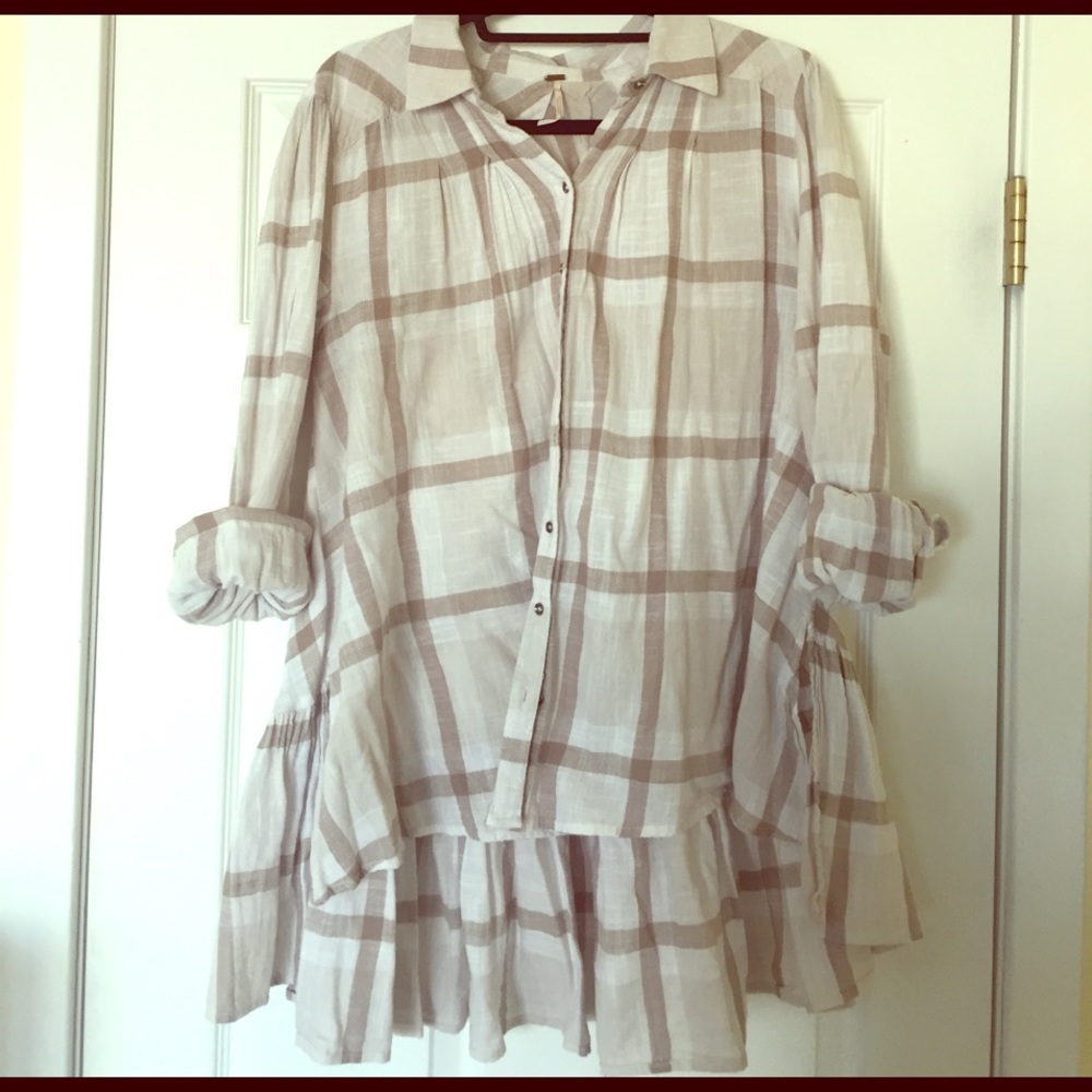 FREE PEOPLE RUFFLE FLANNEL