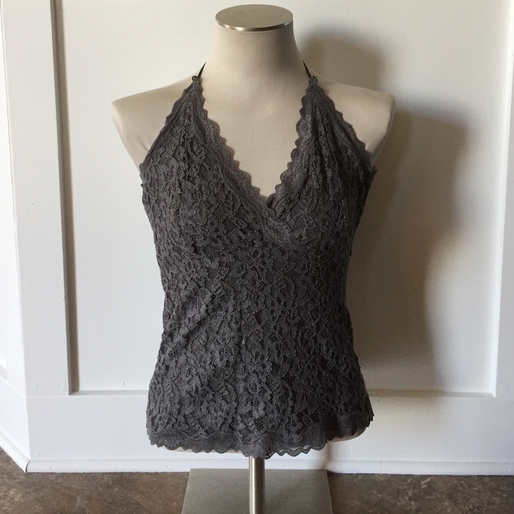 Gray lace tank