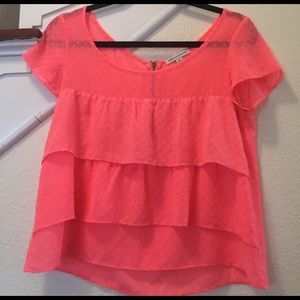 Bright Pink Ruffled Top