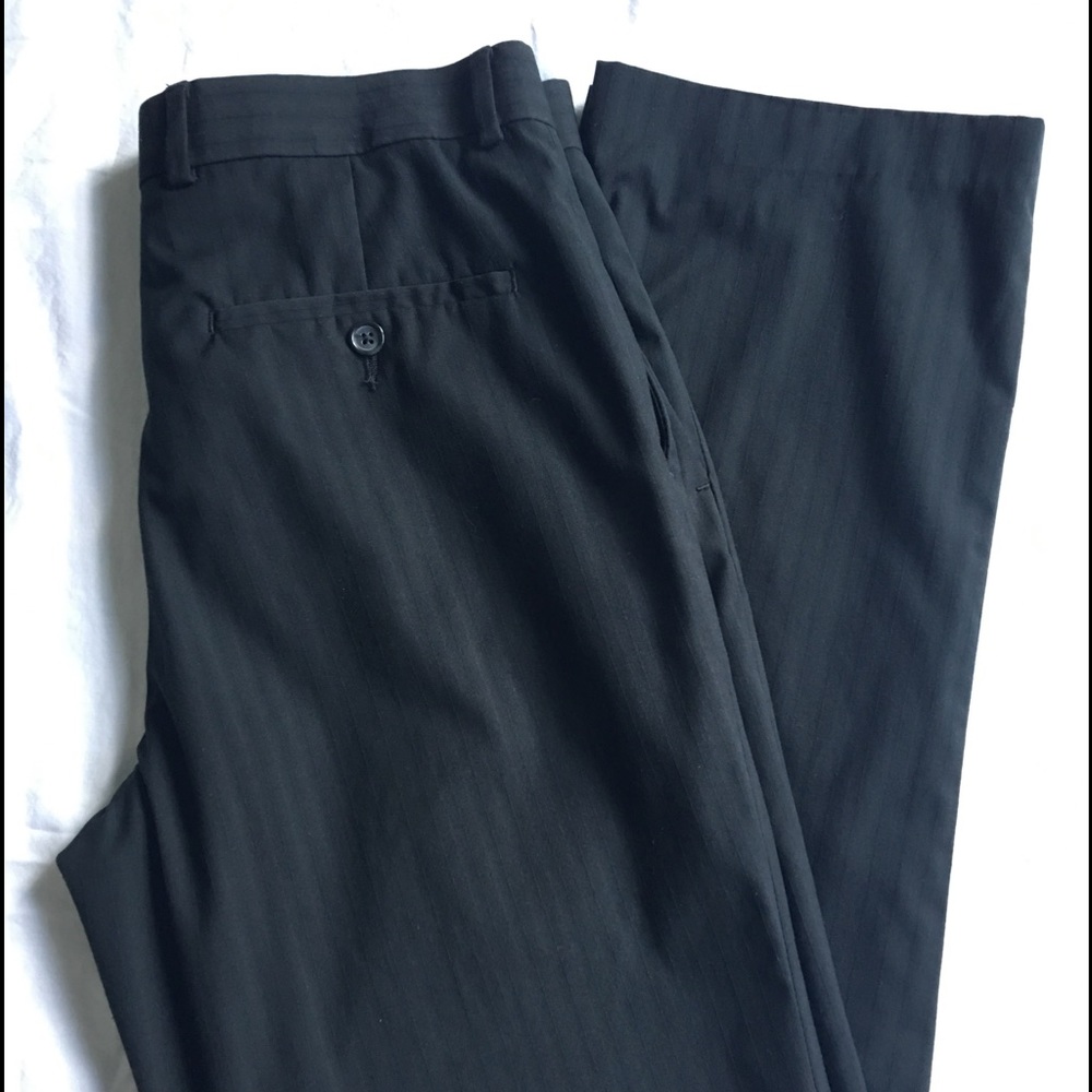 INC 'London' Men's Black Pinstripe Dress Pants
