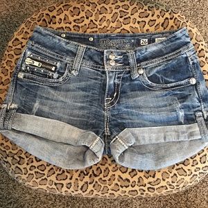 Miss Me jean shorts with zipper pockets