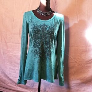 Cross print cutout back tunic