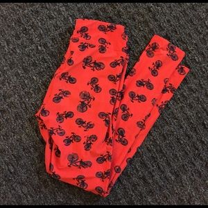 LuLaRoe Red Bicycle Leggings