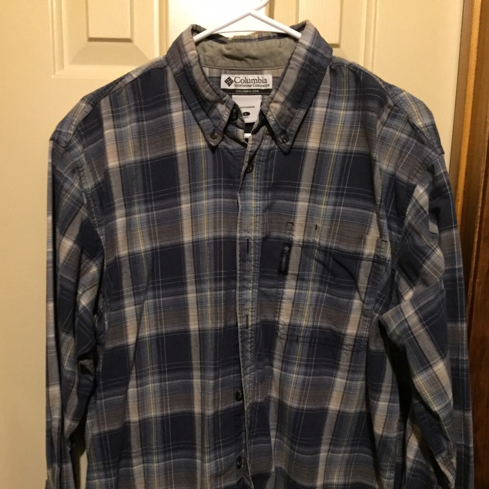Columbia long sleeve plaid shirt size large