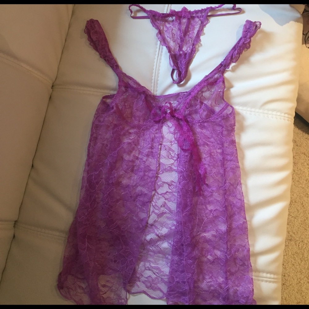 Purple lace lingerie