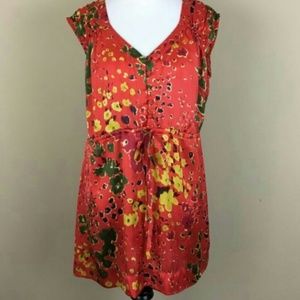 CAbi Floral tunic top blouse