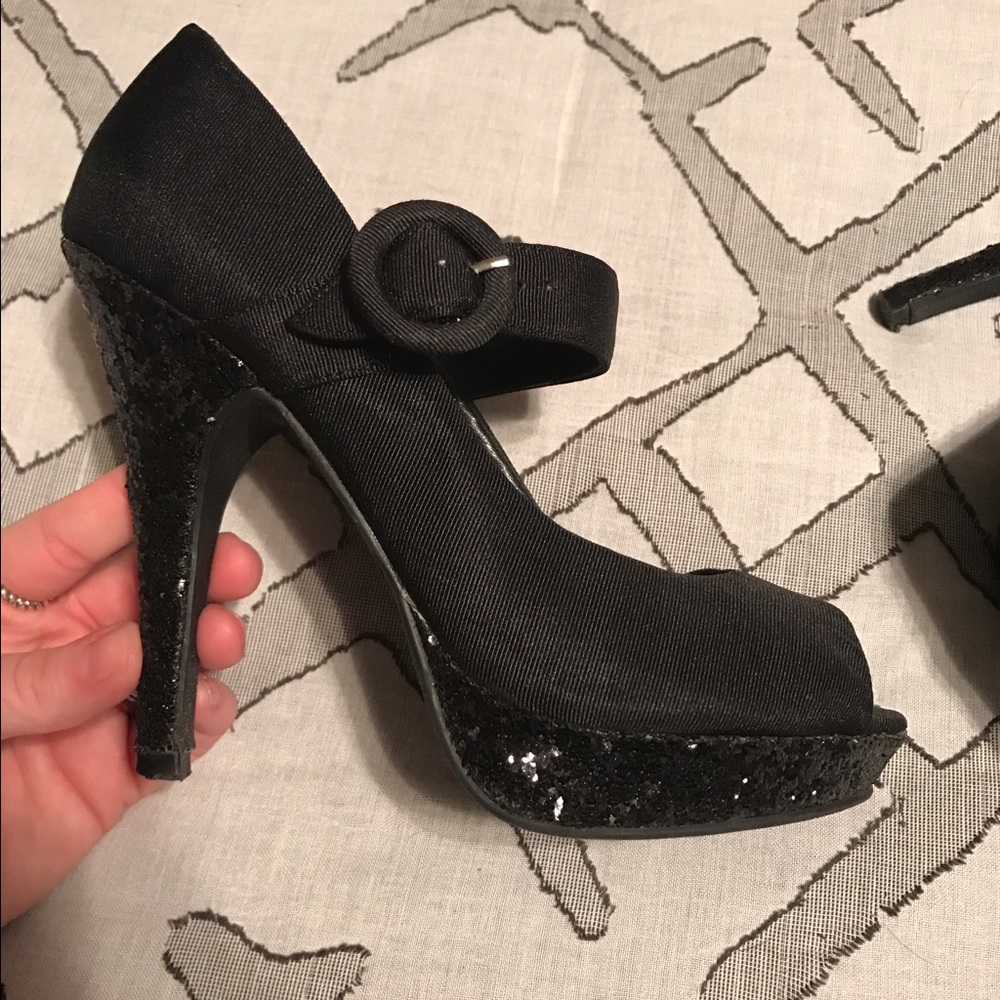 Black Sparkle Heels