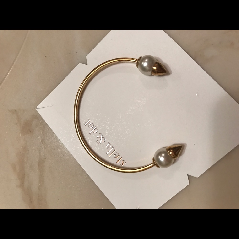 Stella and Dot pearl spike cuff- gold