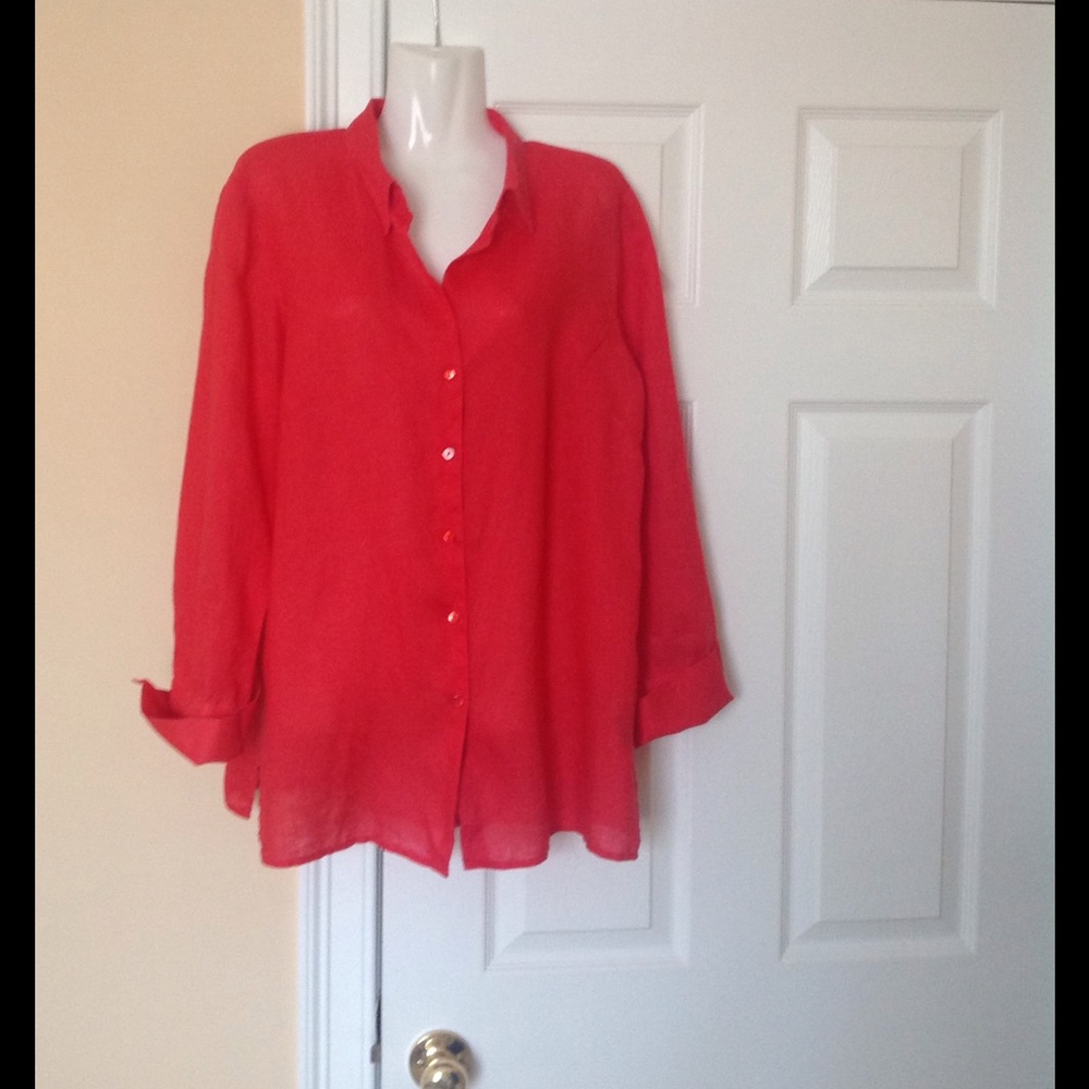 Ellen Tracy 100 percent linen  size L