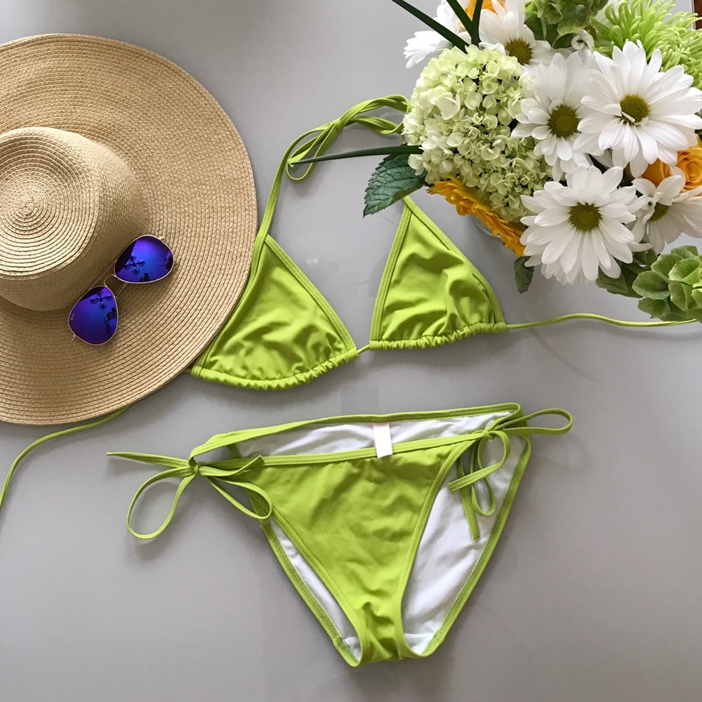 Victoria's Secret lime green string bikini