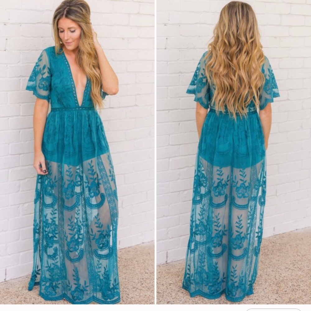Honey Punch Lace Maxi Dress