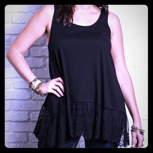 Brand New! Plus Size Black Lace Extender Tank Top