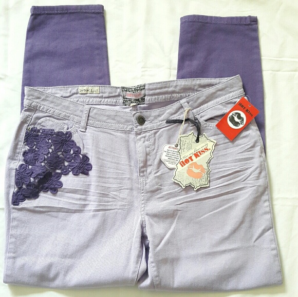 (SOLD)! ✔💜HOT KISS LAVENDER /PURPLE OMBRE JEANS - Picture 2 of 4
