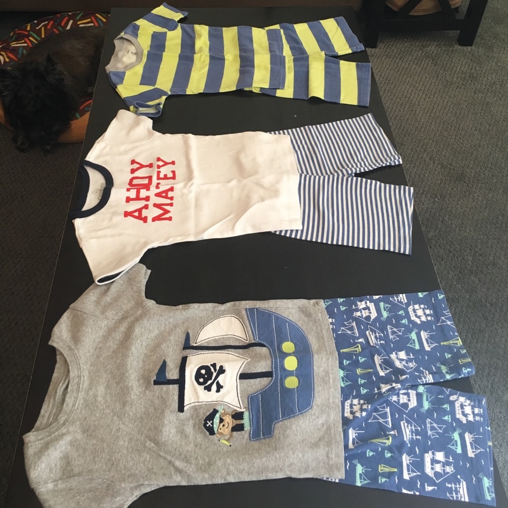 5T Boys Shirt/Short PJ's 3 pairs
