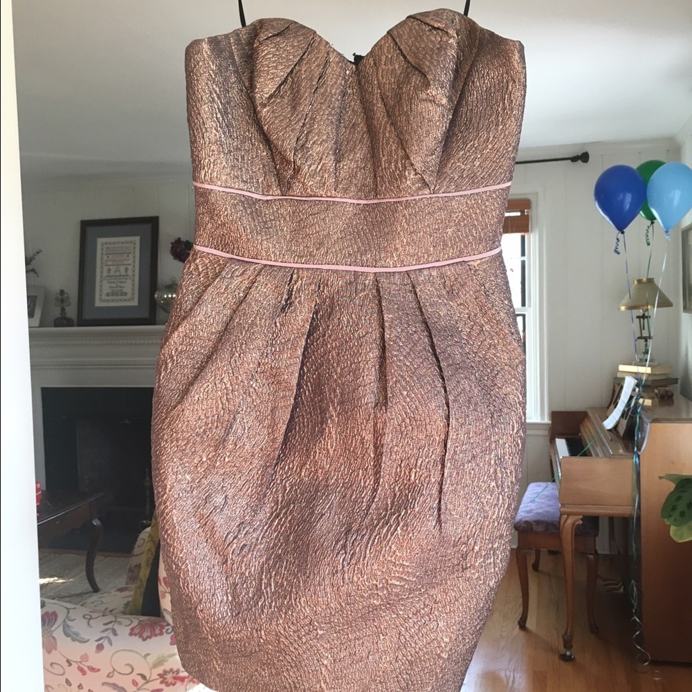Goldish/brownish tulip shaped cocktail dress