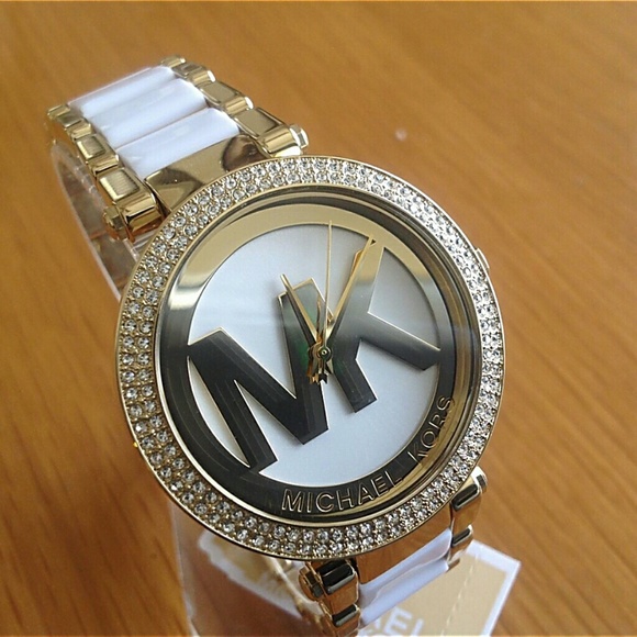 NWT Michael Kors white and gold watch main image 4