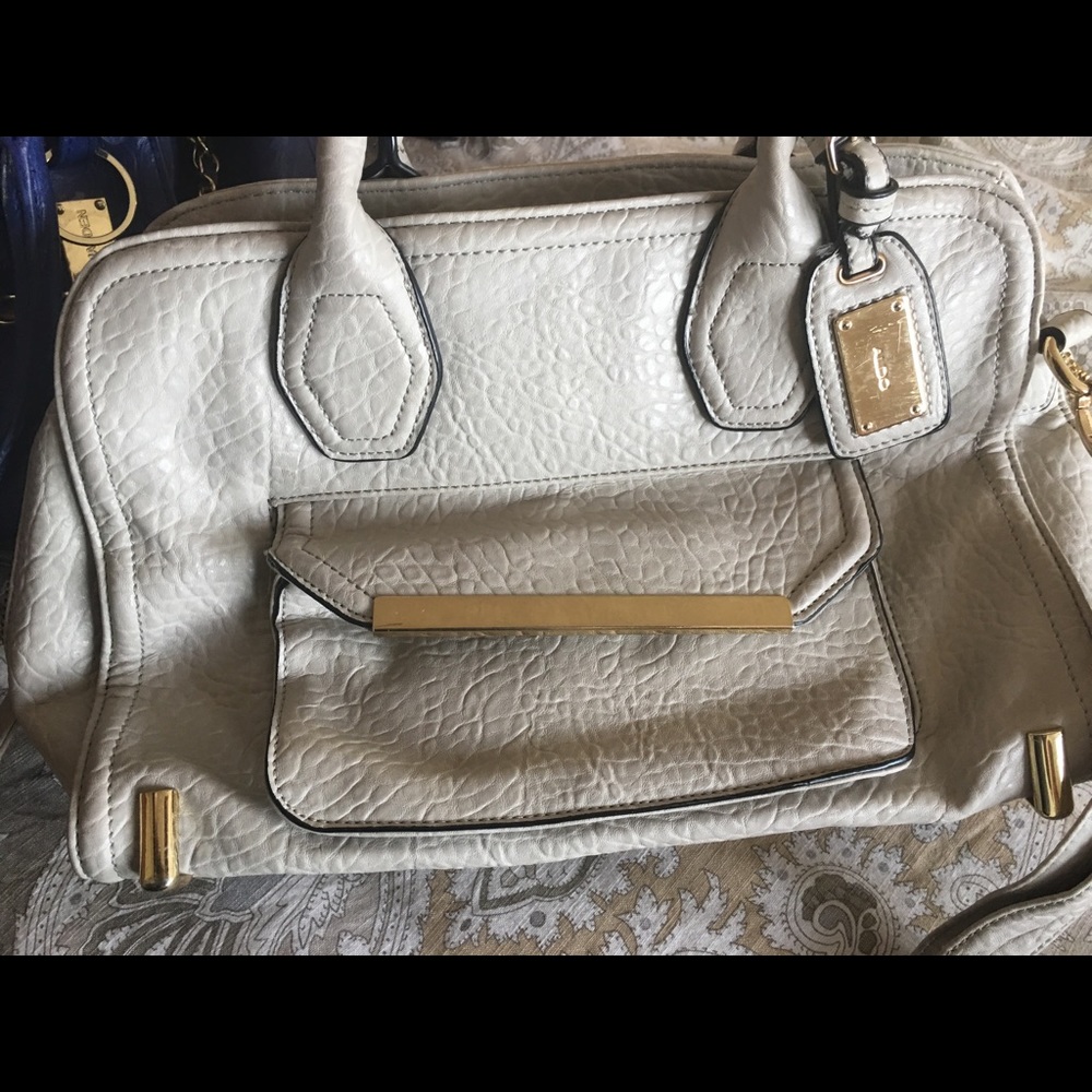 White leather purse