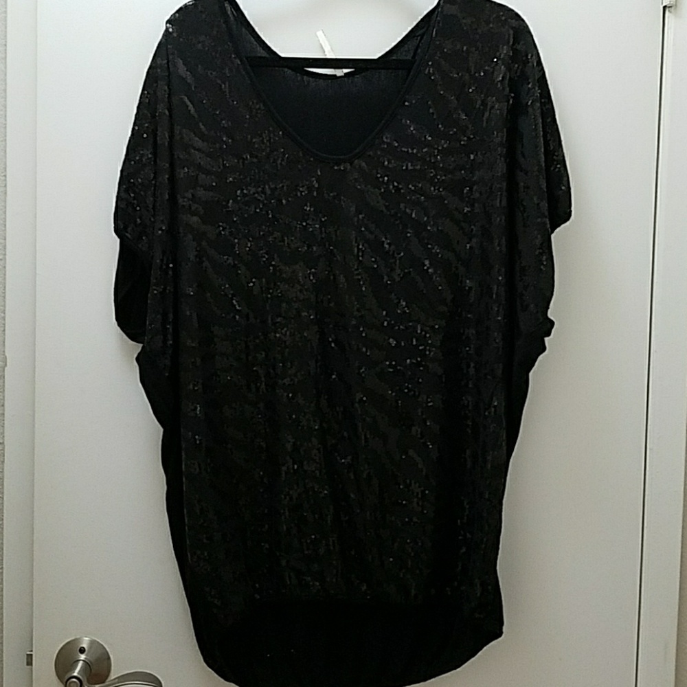 Black Zebra sequins top