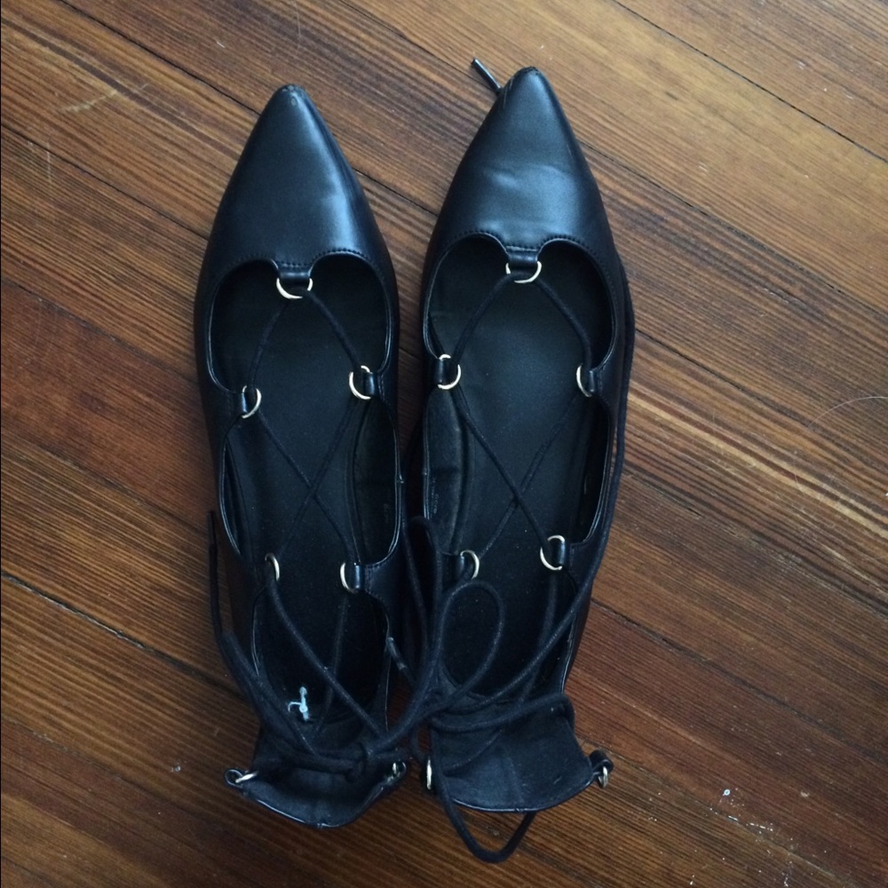 Topshop lace up flats