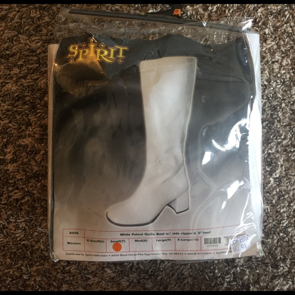 NWT White GoGo Disco Boots