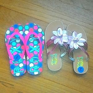 Girls Roxy flip flops & Rachel shoes brand sandals