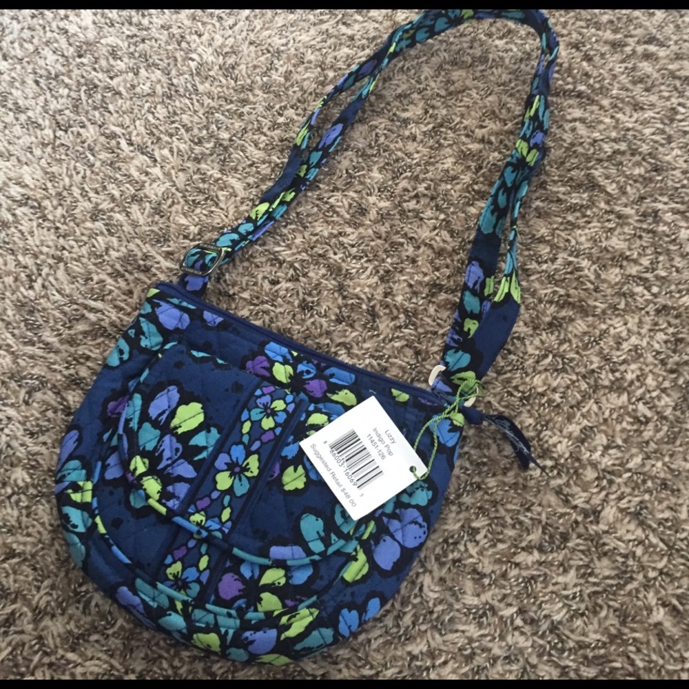 NWT Vera Bradley Lizzy Crossbody Bag Indigo Pop