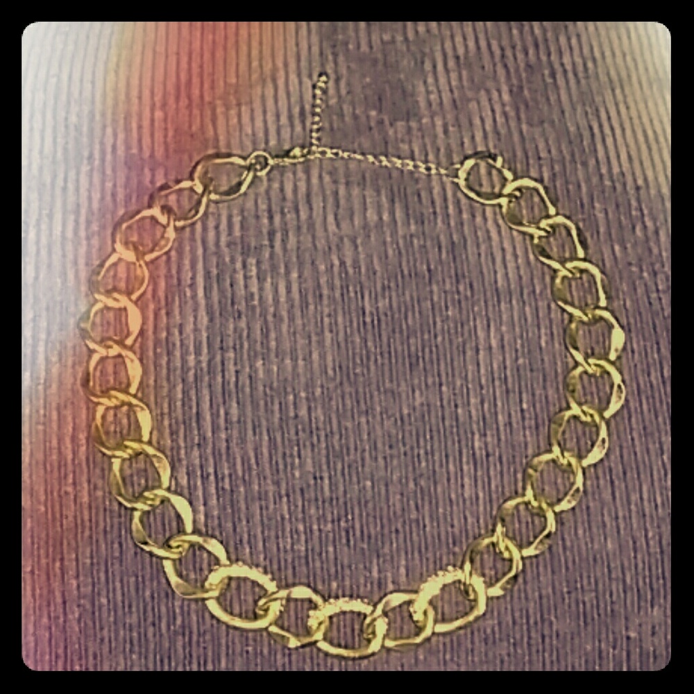 Heavy Rhinestone Chain Chunky Necklace