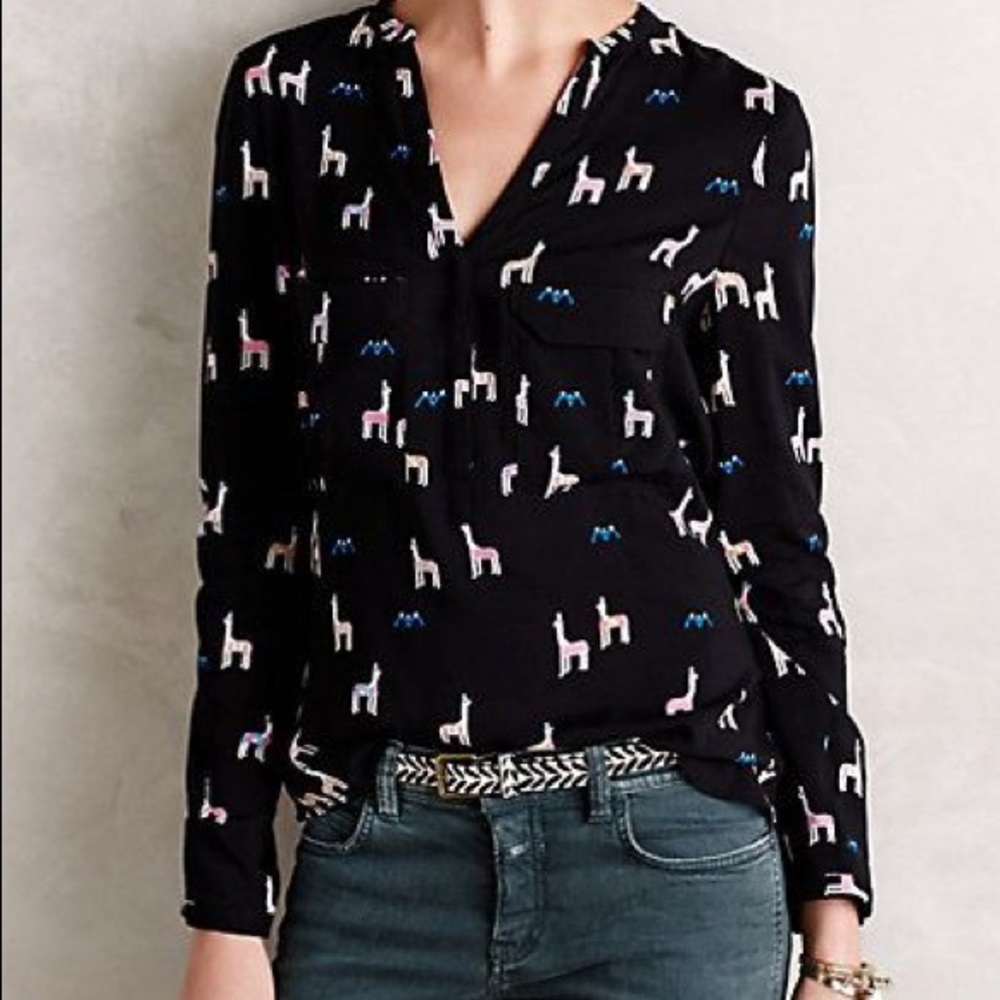 Anthropologie Llama Shirt